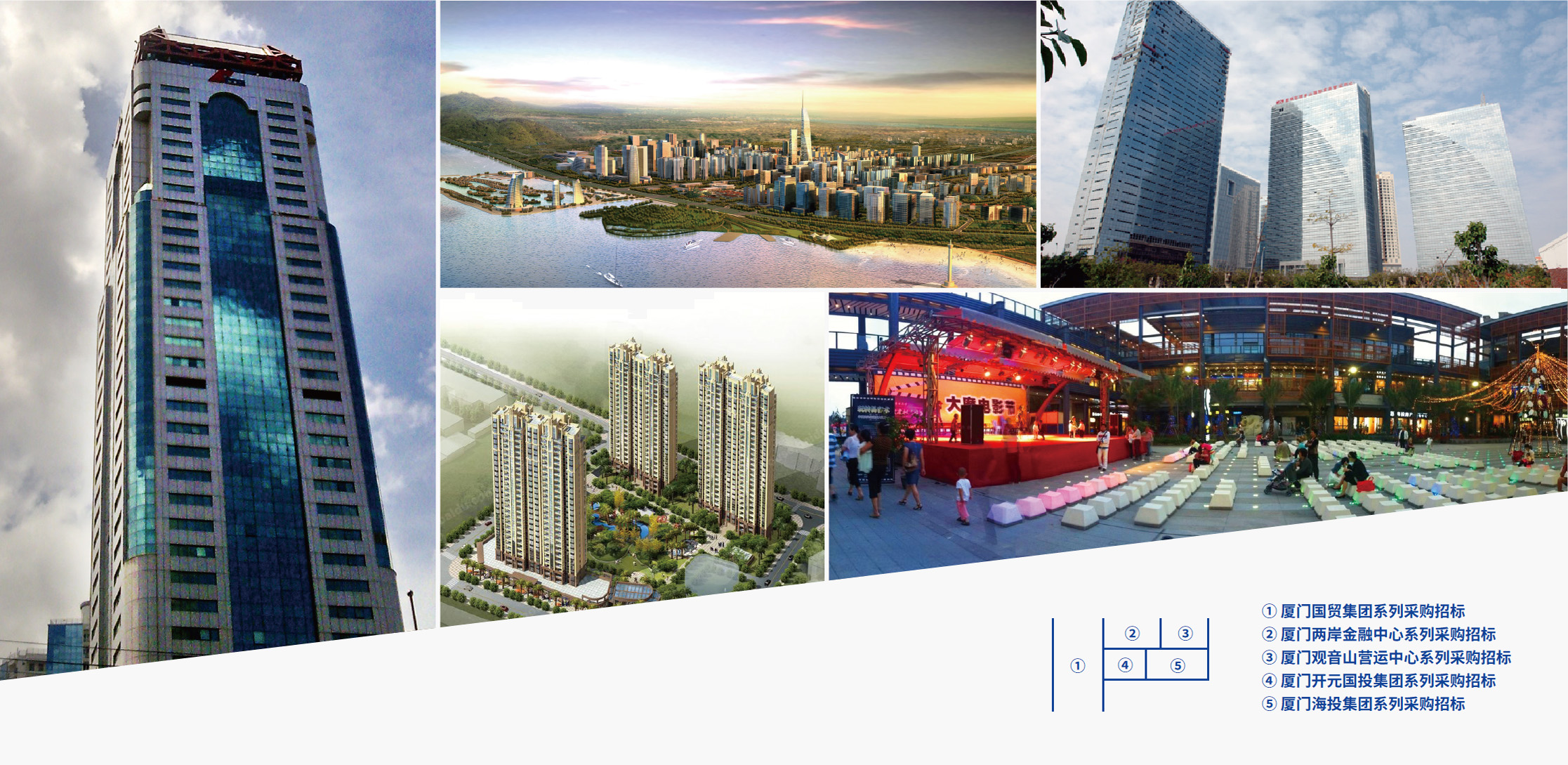 國貿(mào)集團、兩岸金融中心、觀音山運營中心、開元國投集團、海投集團